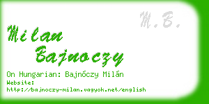 milan bajnoczy business card