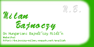 milan bajnoczy business card